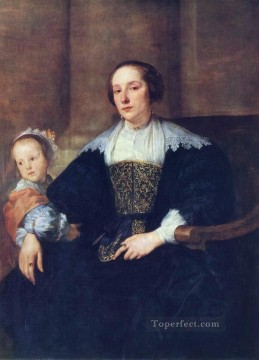  Anthony Pintura Art%c3%adstica - La esposa y la hija de Colyn de Nole, el pintor barroco de la corte Anthony van Dyck